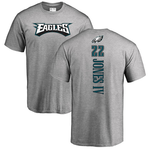 Men Philadelphia Eagles #22 Sidney Jones Ash Backer NFL T Shirt->nfl t-shirts->Sports Accessory